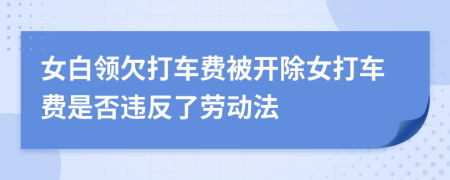 女白领欠打车费被开除女打车费是否违反了劳动法