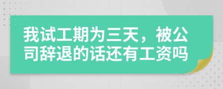 我试工期为三天，被公司辞退的话还有工资吗