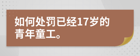 如何处罚已经17岁的青年童工。