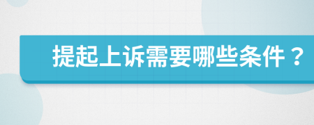 提起上诉需要哪些条件？