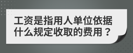 工资是指用人单位依据什么规定收取的费用？