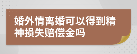 婚外情离婚可以得到精神损失赔偿金吗