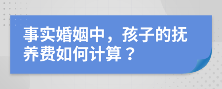 事实婚姻中，孩子的抚养费如何计算？