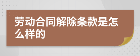 劳动合同解除条款是怎么样的