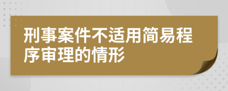 刑事案件不适用简易程序审理的情形