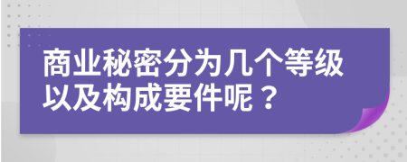 商业秘密分为几个等级以及构成要件呢？