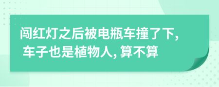 闯红灯之后被电瓶车撞了下, 车子也是植物人, 算不算