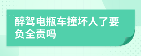 醉驾电瓶车撞坏人了要负全责吗