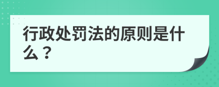 行政处罚法的原则是什么？