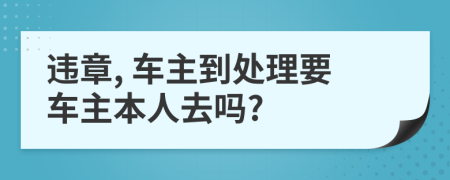 违章, 车主到处理要车主本人去吗?