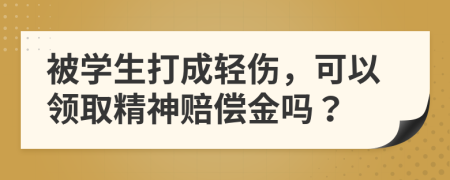 被学生打成轻伤，可以领取精神赔偿金吗？