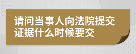 请问当事人向法院提交证据什么时候要交