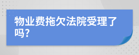 物业费拖欠法院受理了吗?