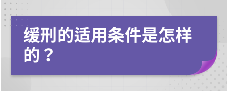 缓刑的适用条件是怎样的？