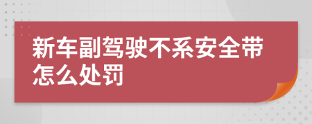 新车副驾驶不系安全带怎么处罚