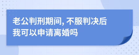 老公判刑期间, 不服判决后我可以申请离婚吗