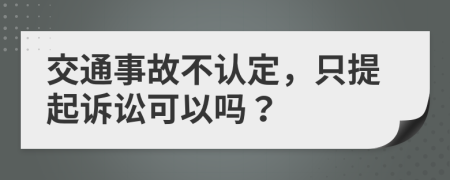 交通事故不认定，只提起诉讼可以吗？