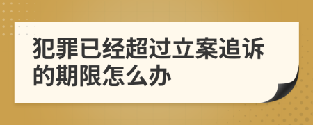 犯罪已经超过立案追诉的期限怎么办