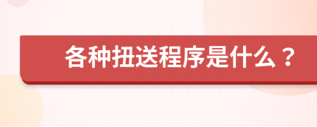 各种扭送程序是什么？