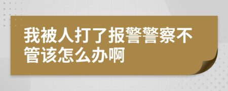 我被人打了报警警察不管该怎么办啊