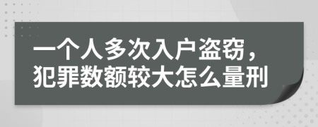 一个人多次入户盗窃，犯罪数额较大怎么量刑