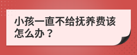 小孩一直不给抚养费该怎么办？