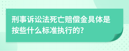 刑事诉讼法死亡赔偿金具体是按些什么标准执行的?