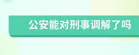 公安能对刑事调解了吗