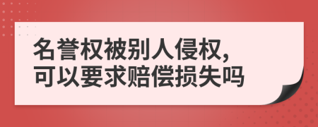 名誉权被别人侵权, 可以要求赔偿损失吗