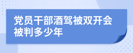 党员干部酒驾被双开会被判多少年