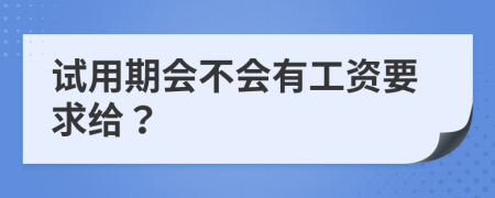 试用期会不会有工资要求给？