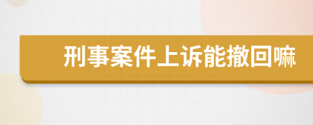 刑事案件上诉能撤回嘛