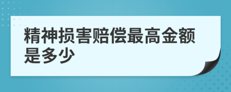 精神损害赔偿最高金额是多少