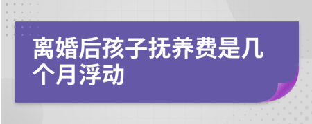 离婚后孩子抚养费是几个月浮动