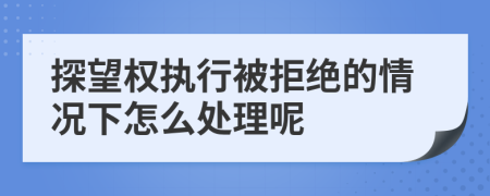 探望权执行被拒绝的情况下怎么处理呢