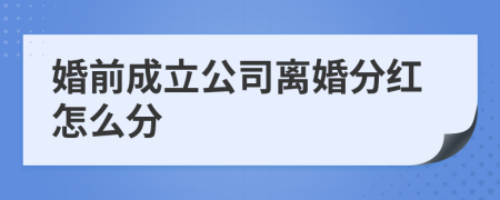 婚前成立公司离婚分红怎么分