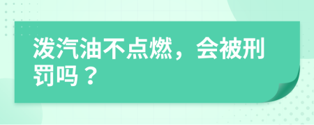 泼汽油不点燃，会被刑罚吗？