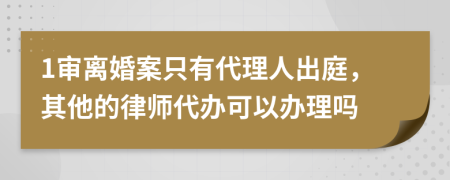 1审离婚案只有代理人出庭，其他的律师代办可以办理吗
