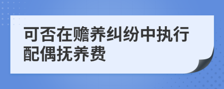 可否在赡养纠纷中执行配偶抚养费