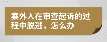 案外人在审查起诉的过程中脱逃，怎么办