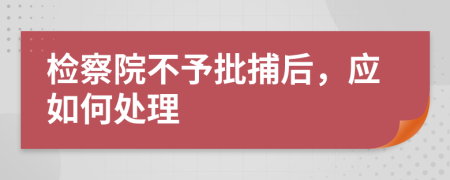 检察院不予批捕后，应如何处理