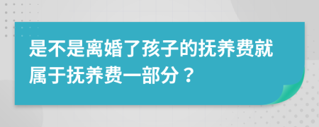 是不是离婚了孩子的抚养费就属于抚养费一部分？