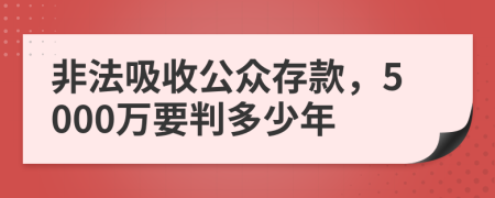 非法吸收公众存款，5000万要判多少年