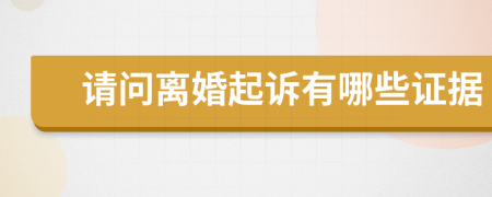 请问离婚起诉有哪些证据