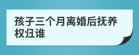 孩子三个月离婚后抚养权归谁