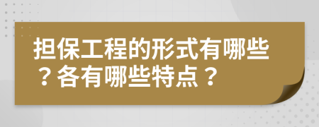 担保工程的形式有哪些？各有哪些特点？