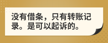 没有借条，只有转账记录。是可以起诉的。