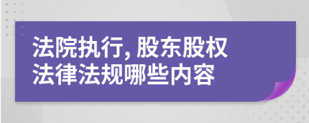 法院执行, 股东股权法律法规哪些内容