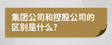 集团公司和控股公司的区别是什么?