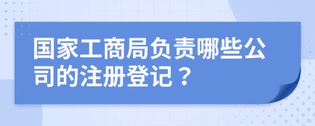 国家工商局负责哪些公司的注册登记？